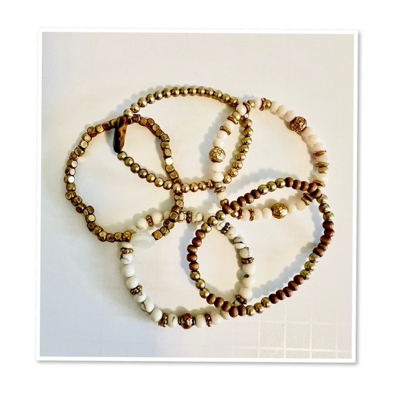 Five Beaded Stackable Bracelets - Picture 4 of 9
